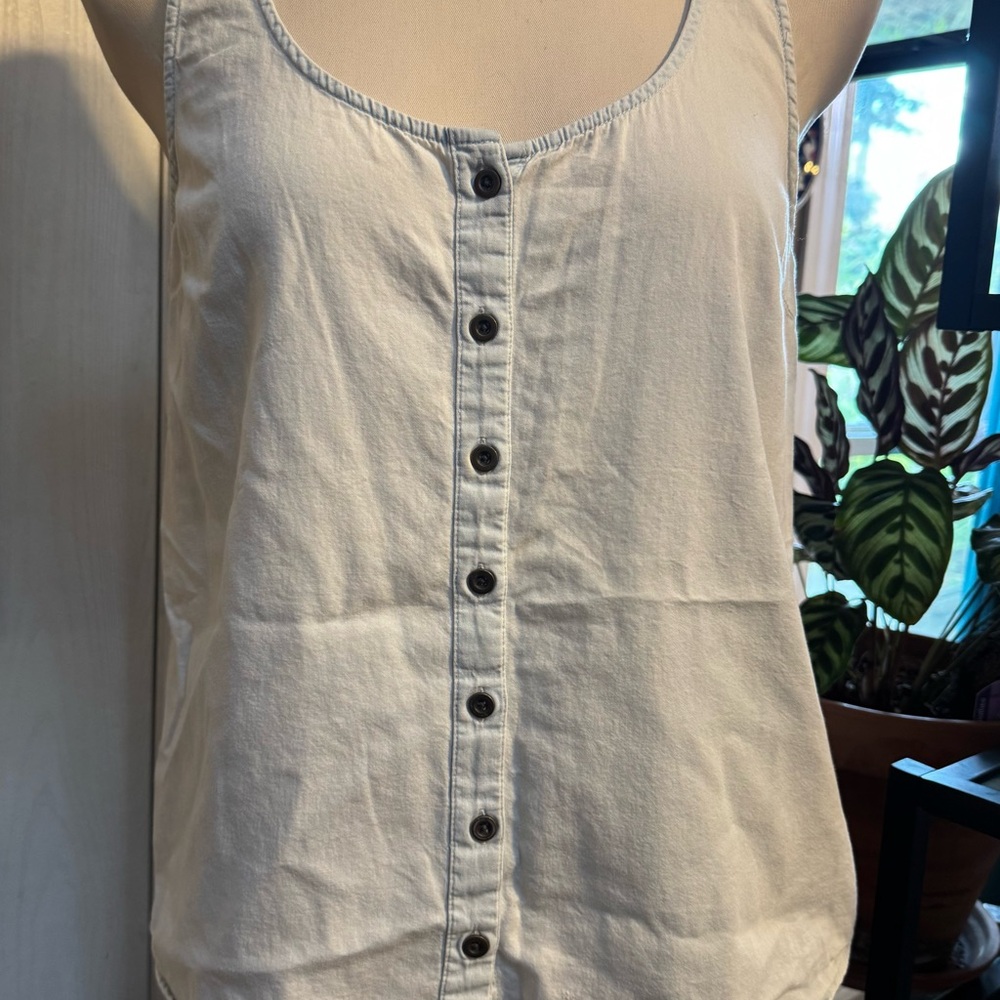 Kirra Pale Blue Button-Down Tank